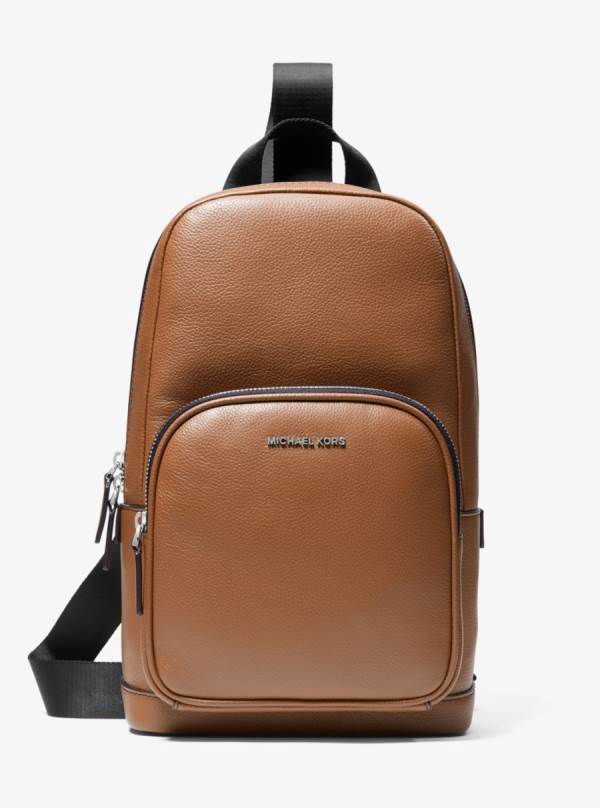 Panske Crossbody Kabelka Michael Kors Cooper Pebbled Leather Sling Pack Hnede - Tasky Michael Kors Outlet | XRZEV-9507